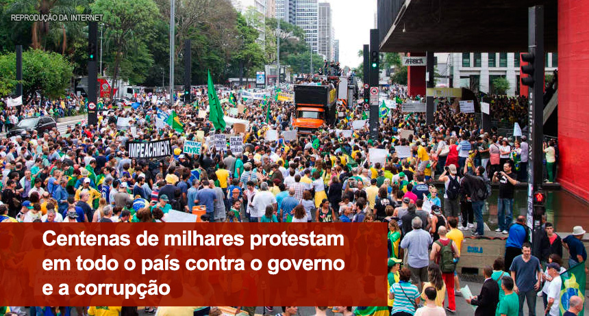 Centenas de milhares protestam em todo o país contra o governo e a corrupção