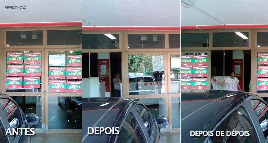 Secretário de Saúde do DF retira cartazes de greve, mas grevistas recolocam