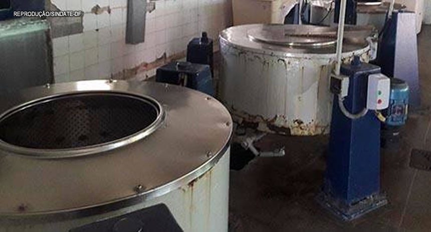 Mesmo sucateada lavanderia de hospital no DF funciona