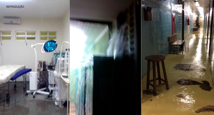 Chuva alaga Hospital Regional de Planaltina e expõe falta de manutenção na unidade
