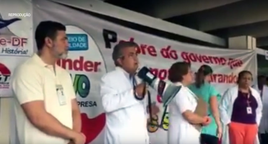 Profissionais de enfermagem fazem mobilização no HBDF e contam com apoio de ex-secretário de Saúde