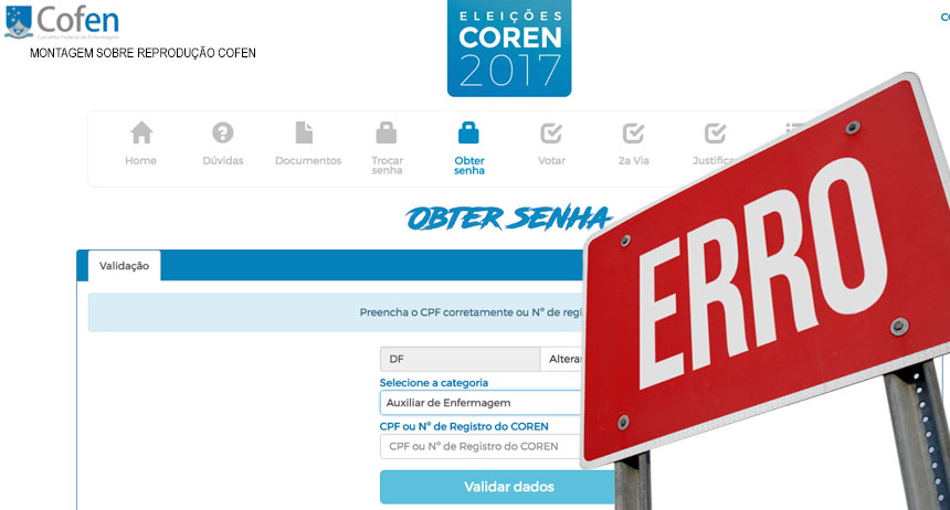 Fiasco: Eleições do Coren-DF acontece, pelas metades e Cofen culpa empresa fornecedora de sistema eleitoral