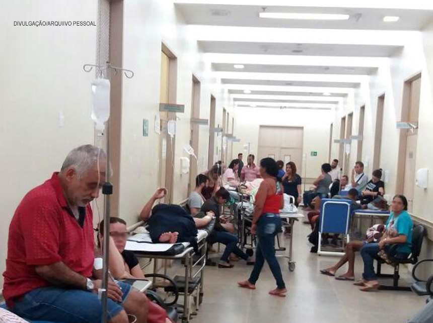 ‘Enfiados’ em corredor do Hospital de Santa Maria, pacientes são impedidos de serem medicados com antibióticos