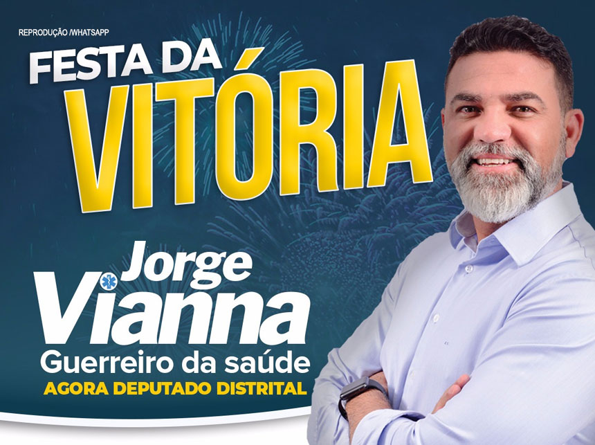 Jorge Vianna comemora eleição para distrital, nesta quinta (11), no Clube da Saúde