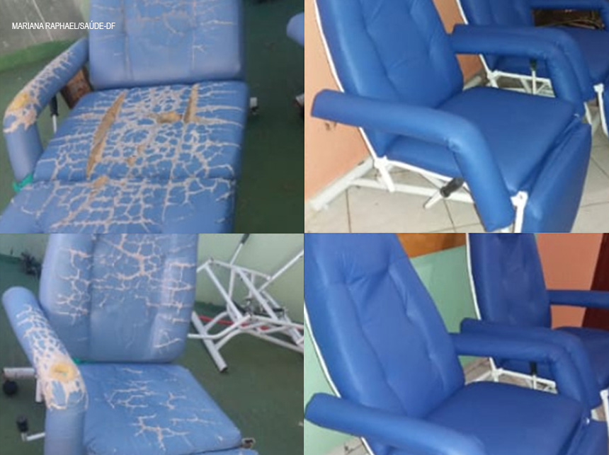 Cadeiras e camas do Hospital Regional de Planaltina passam por manutenção