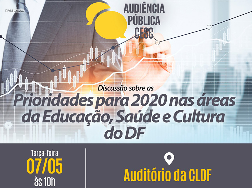 Comissão de Educação, Saúde e Cultura da CLDF discute, na terça (7), prioridades dos setores para 2020
