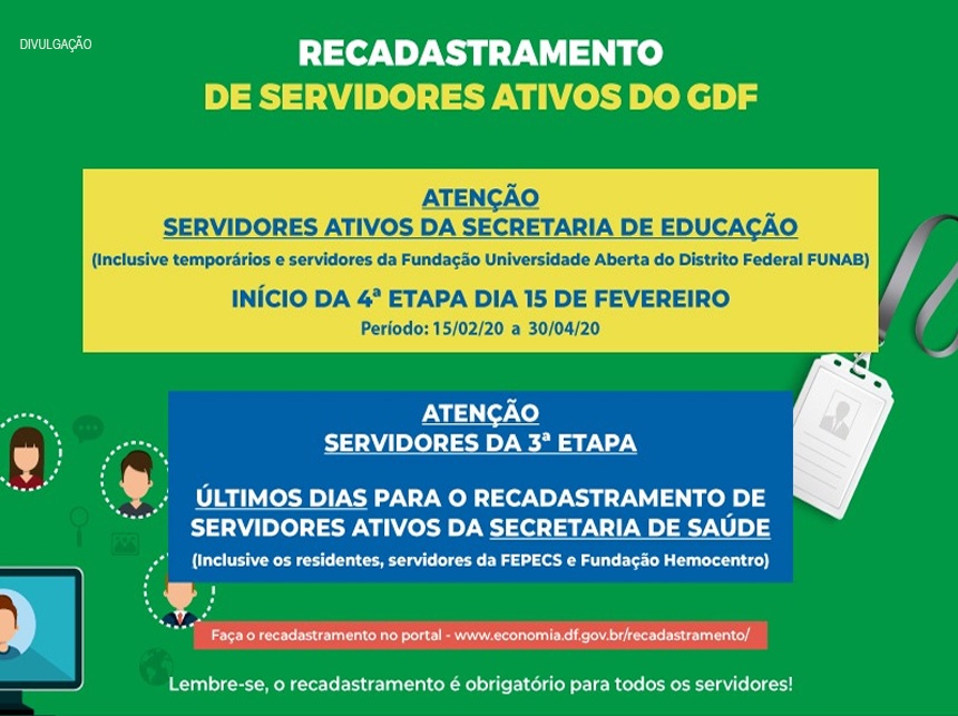 Secretaria de Economia inicia etapas de recadastramento de servidores da Saúde e Educação do DF