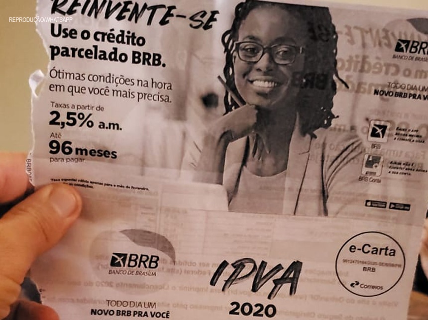 BRB encaminha boletos do IPVA para proprietários de veículos do DF