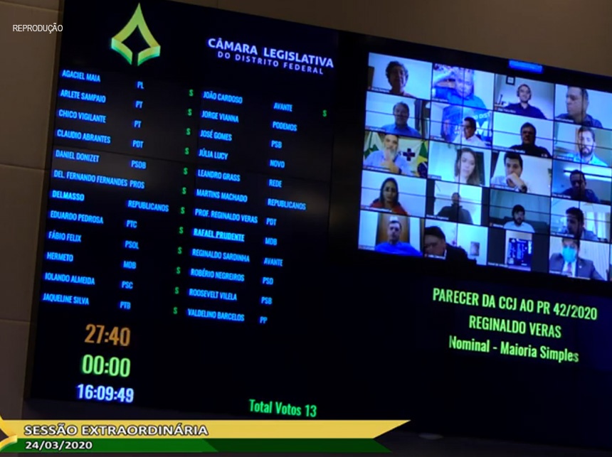 Ao vivo: Contra coronavírus, CLDF inaugura votação remota nesta terça-feira (24)