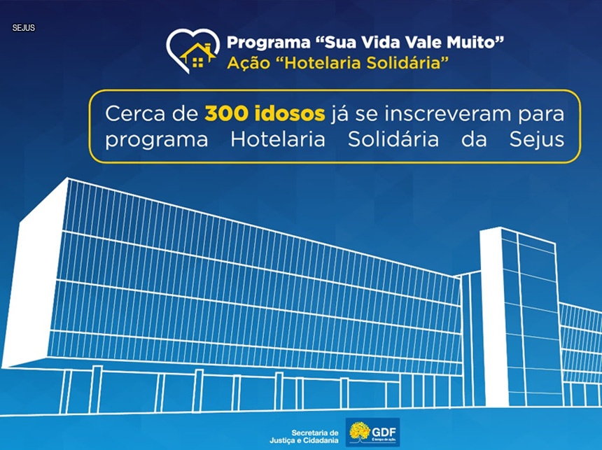SEJUS-DF: Cerca de 300 idosos já se inscreveram para programa Hotelaria Solidária