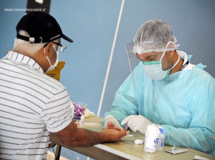 Testes rápidos nos idosos selecionados para Hotelaria Solidária