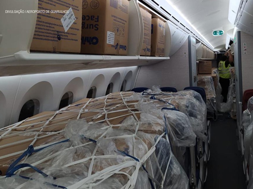 Chegam ao Brasil 4,3 milhões de máscaras cirúrgicas