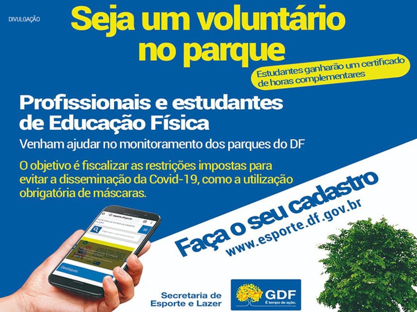 Secretaria de Esporte convoca estudantes e profissionais de Educação Física para fiscalizarem os parques