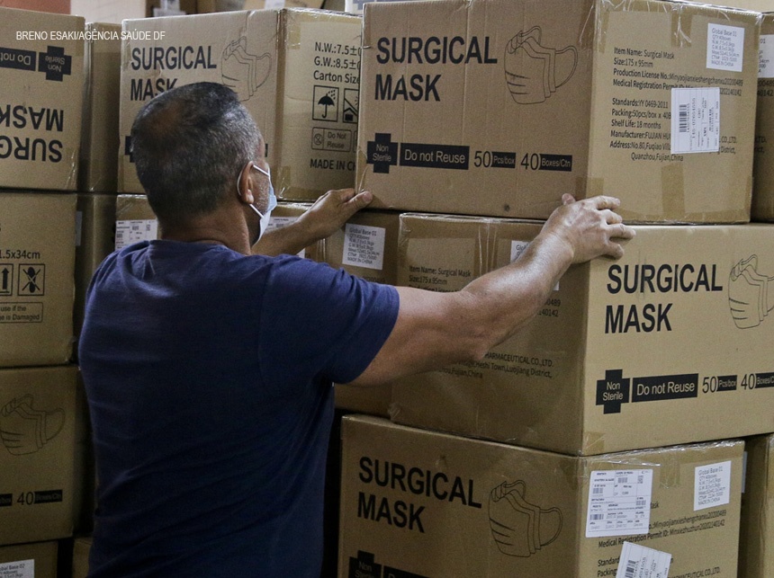 Saúde recebe mais de 556 mil máscaras cirúrgicas do Governo Federal