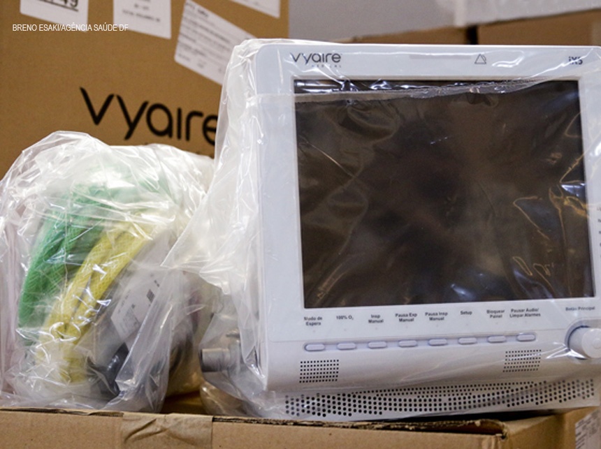 Saúde do DF recebe 30 respiradores do Governo Federal