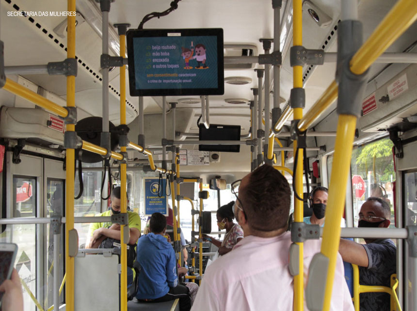 Campanha orienta mulheres sobre prevenção à violência sexual dentro do ônibus