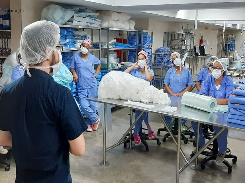 Funcionários do Hospital de Base recebem treinamento sobre material hospitalar