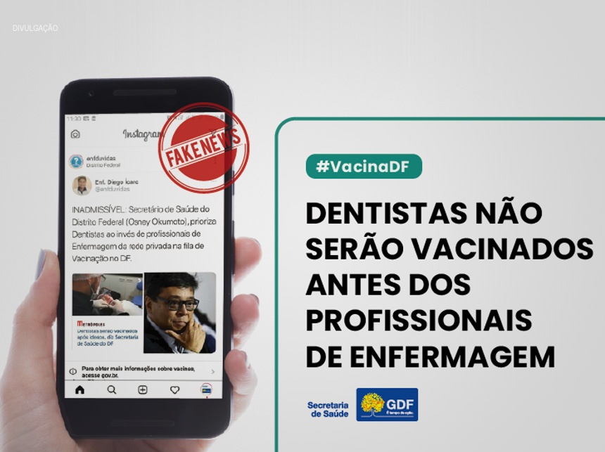 Fake News: Secretaria de Saúde não priorizou vacinação para cirurgiões-dentistas no DF