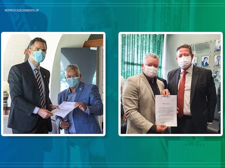 Sindate entrega projetos relevantes à enfermagem aos novos presidentes da Câmara e Senado