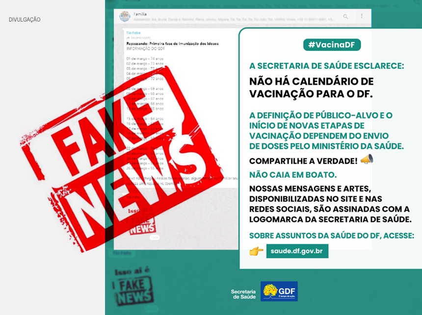 É falso cronograma de vacinação em idosos nas redes sociais