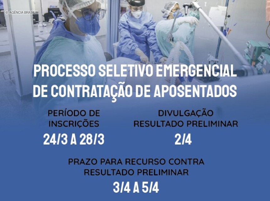 Saúde abre processo simplificado para contratar 250 aposentados no DF