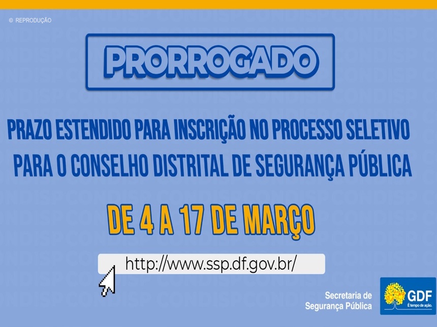 GDF amplia prazo para inscrição no processo seletivo do Condisp
