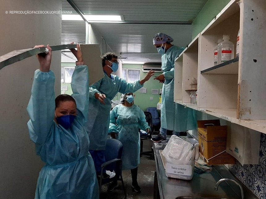Profissionais de enfermagem põem as ‘mãos na massa’ para ampliar Pronto-Socorro no Hospital do Paranoá