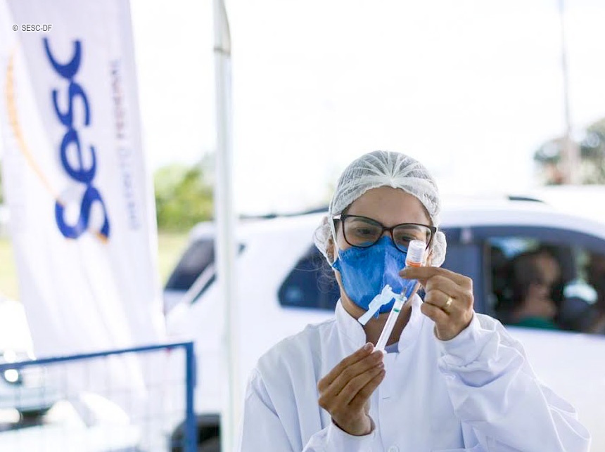 Covid-19: Sesc-DF deve vacinar profissionais de saúde, de 13 a 15 de abril no Taguaparque