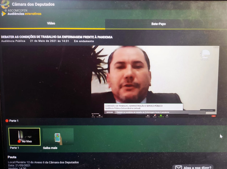 Enfermagem pede apoio às 30h em Audiência Pública na Câmara dos Deputados
