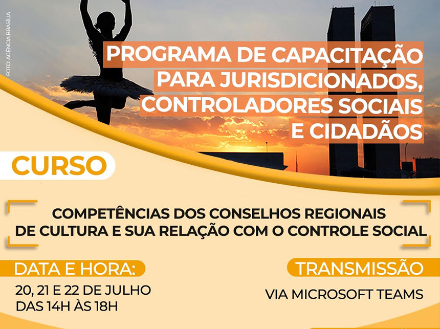 TCDF vai capacitar conselheiros de cultura sobre controle social