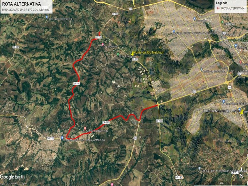 Limitação de tráfego em ponte sobre o Rio Melchior, na DF-180, começa nesta sexta (31)