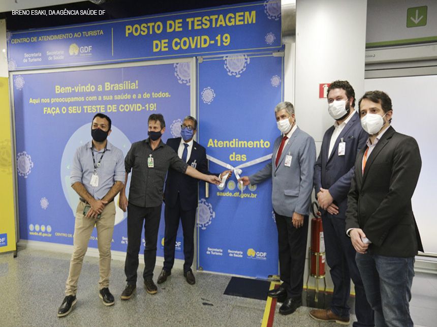 Aeroporto de Brasília ganha ponto de testagem contra a covid-19
