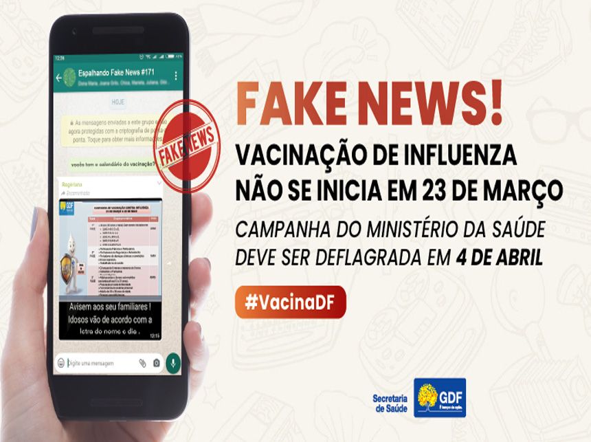 É fake: vacinação de influenza não inicia em 23 de março