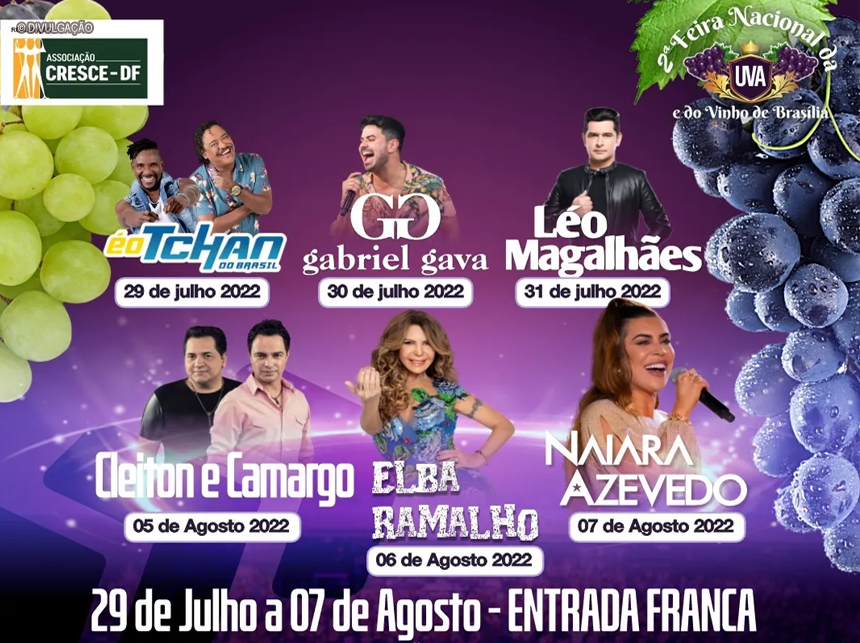 Feira da Uva começa nesta sexta (29) com show do É o Tchan