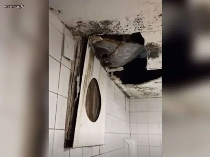 Teto em queda ameaça pacientes e profissionais da UTI do HRT