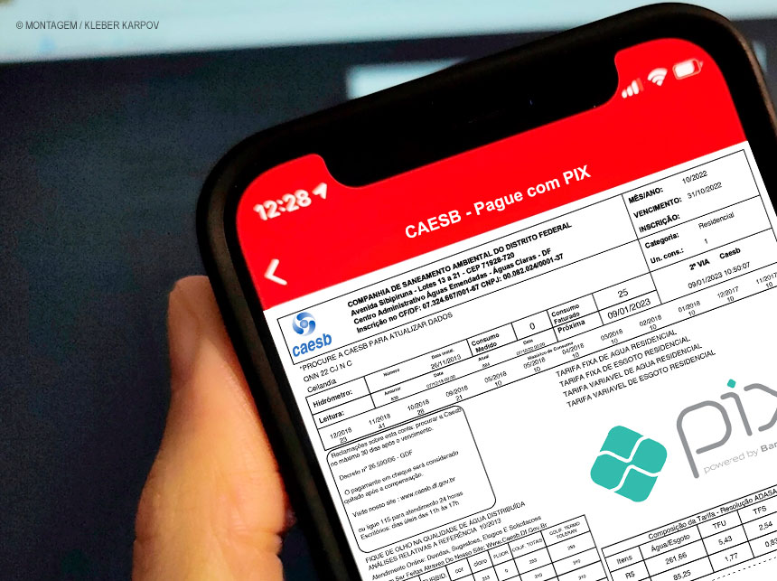 Pagamento de faturas da Caesb poderá ser feito via Pix