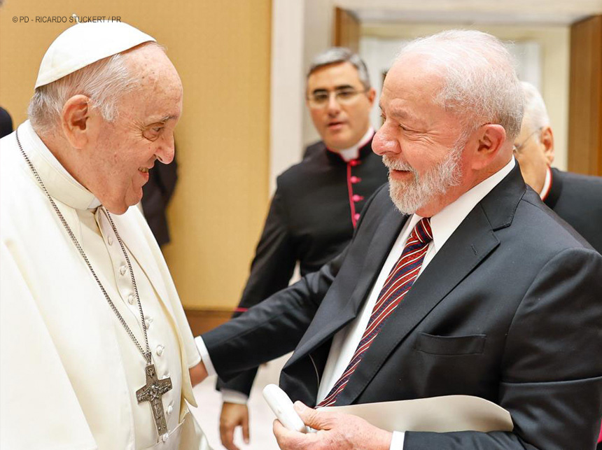 Lula e papa Francisco se encontram no Vaticano