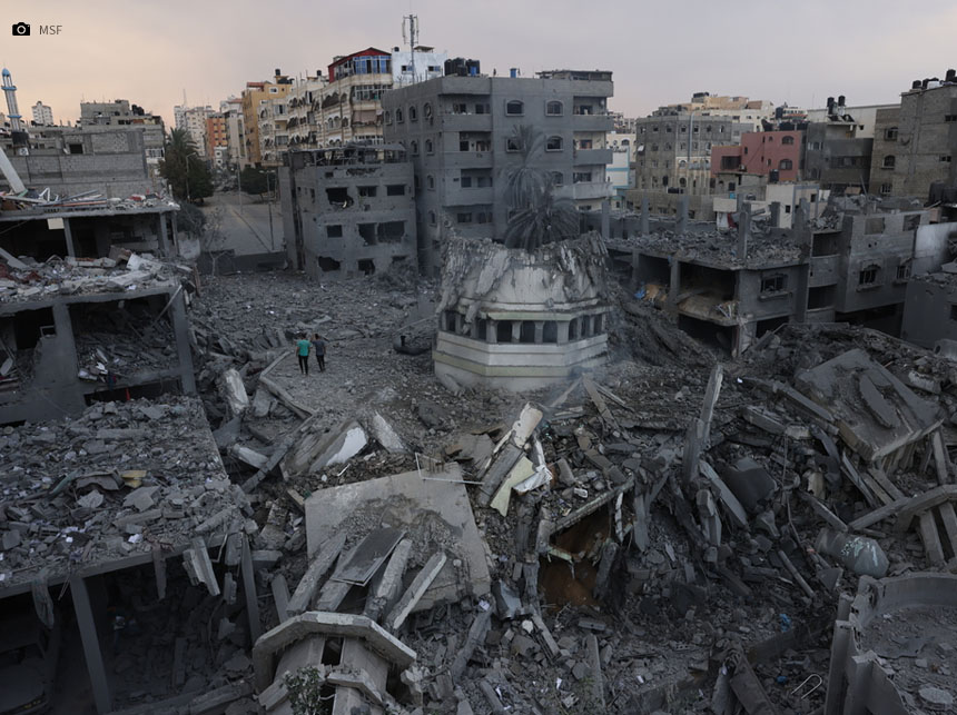 Gaza: encurralados por combates incessantes, milhares de civis podem morrer, incluindo mais de cem profissionais de MSF e suas famílias