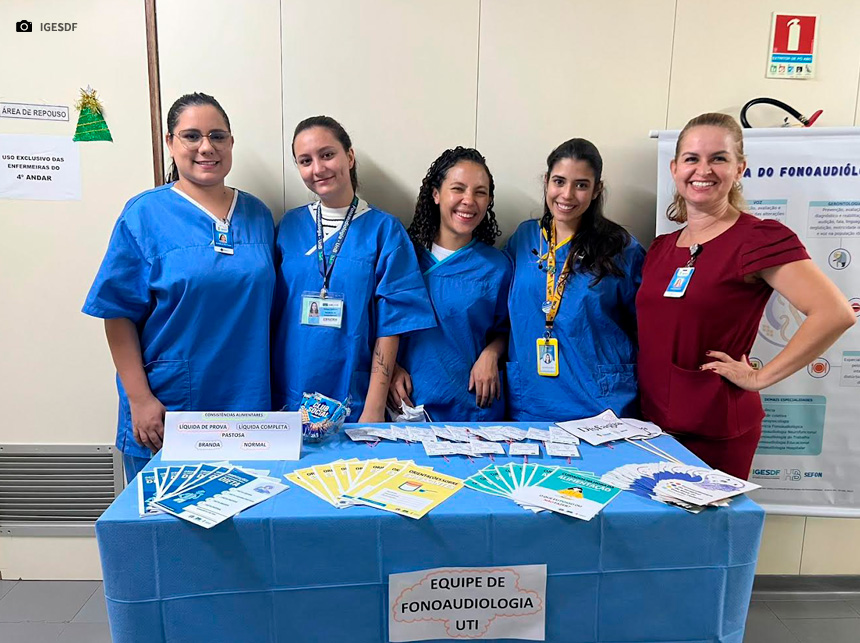 Ação da equipe de fonoaudiologia nas UTIs do HBDF enfatiza a importância da comunicação e cautela na alimentação