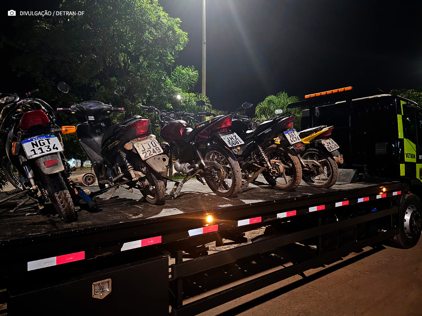 Detran-DF: Primeira Operação Sossego do ano recolhe 12 veículos