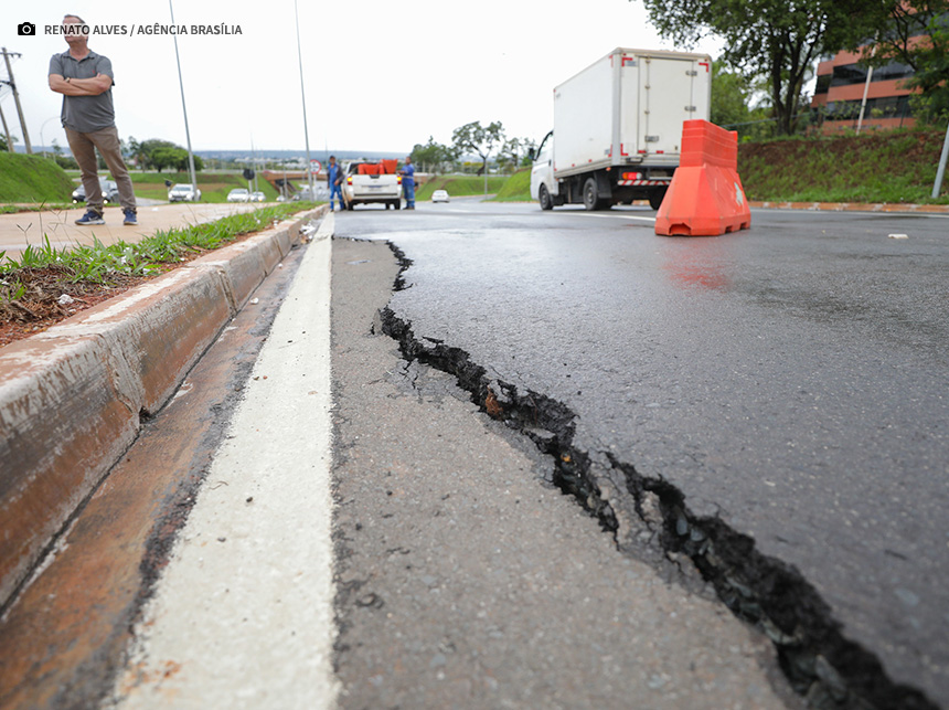 Ao apresentar rachadura com menos de três meses após entrega, GDF notifica consórcio responsável por obras do Viaduto do Sudoeste