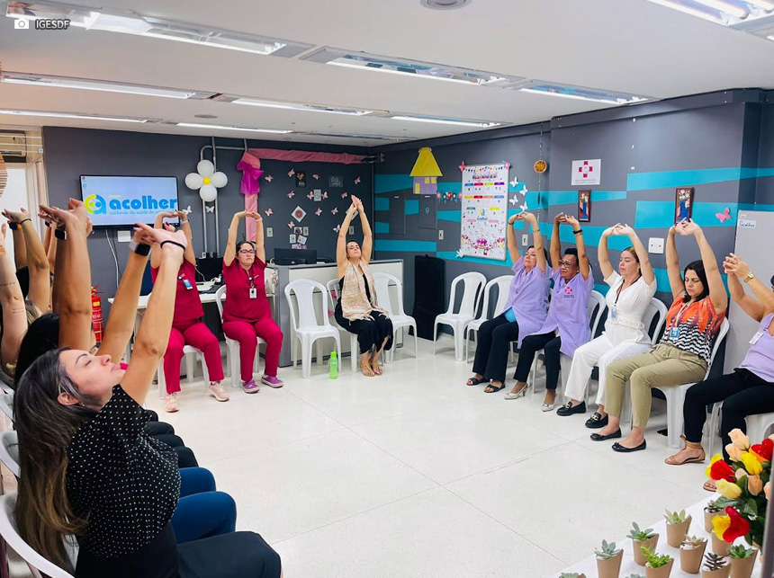 Projeto Acolher promove meditação para os colaboradores do HBDF