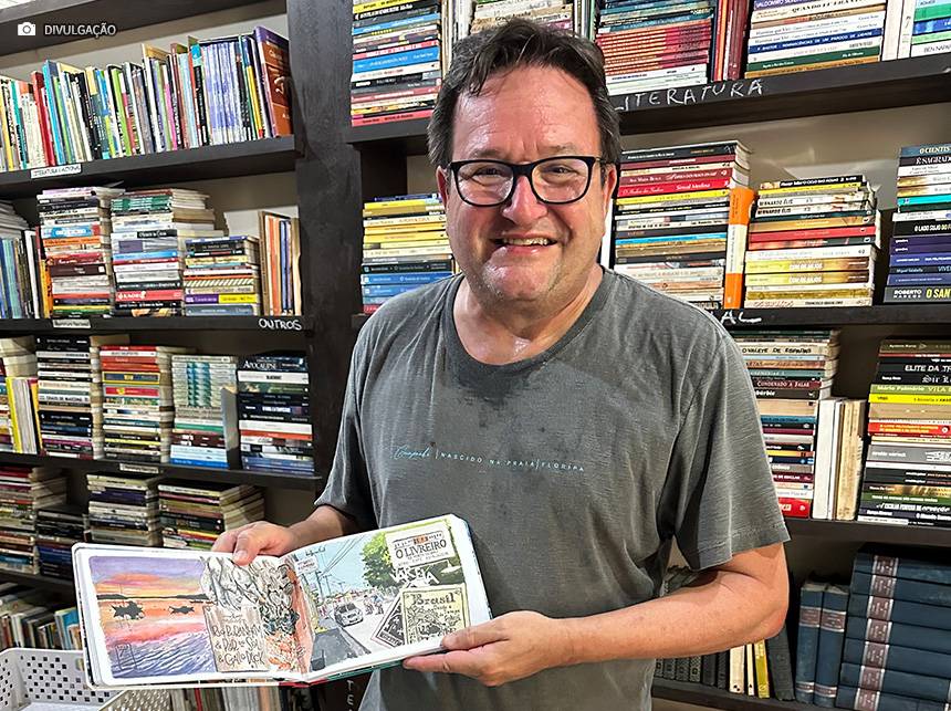 Livro “Viagem ao Sul da Bahia”, do artista Tadeu Oliveira, retrata paisagens, histórias e a cultura da região de Porto Seguro em desenhos aquarelados