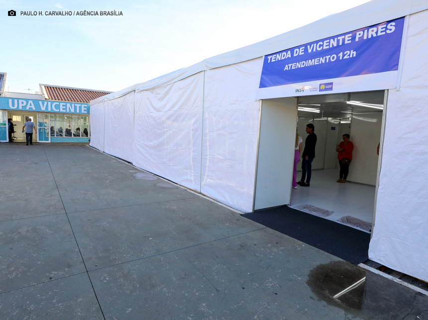 Vicente Pires recebe tenda de acolhimento a pacientes com dengue