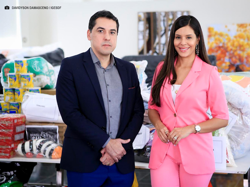 Presidente do IGESDF entrega doações à primeira-dama do DF para as vítimas das chuvas no Rio Grande do Sul