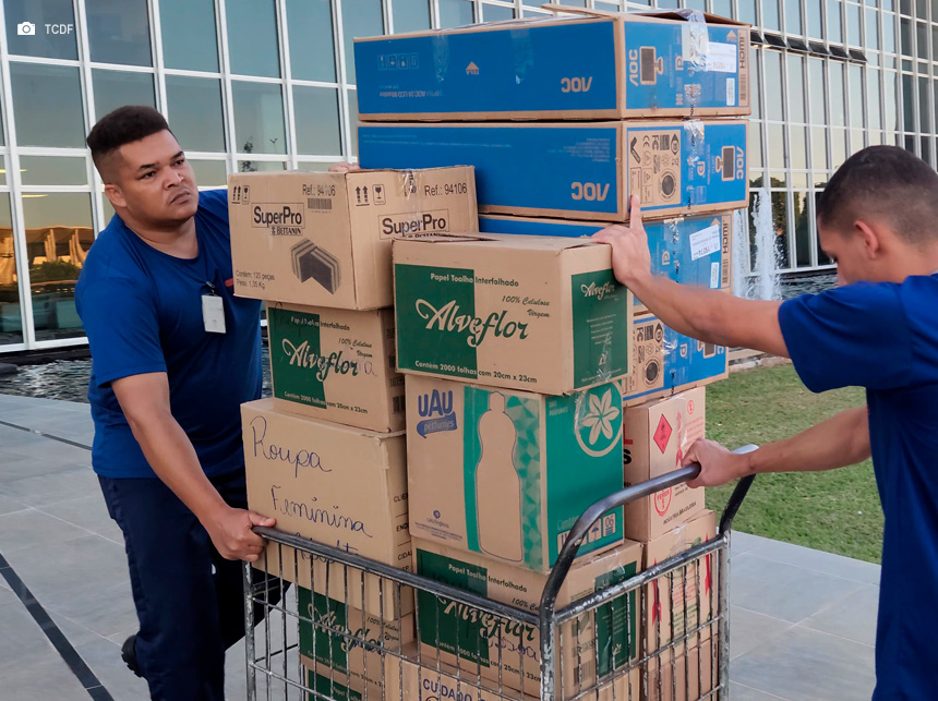 SOS RS: TCDF, MPjTCDF e Assecon encaminham primeira leva de doações para o Rio Grande do Sul