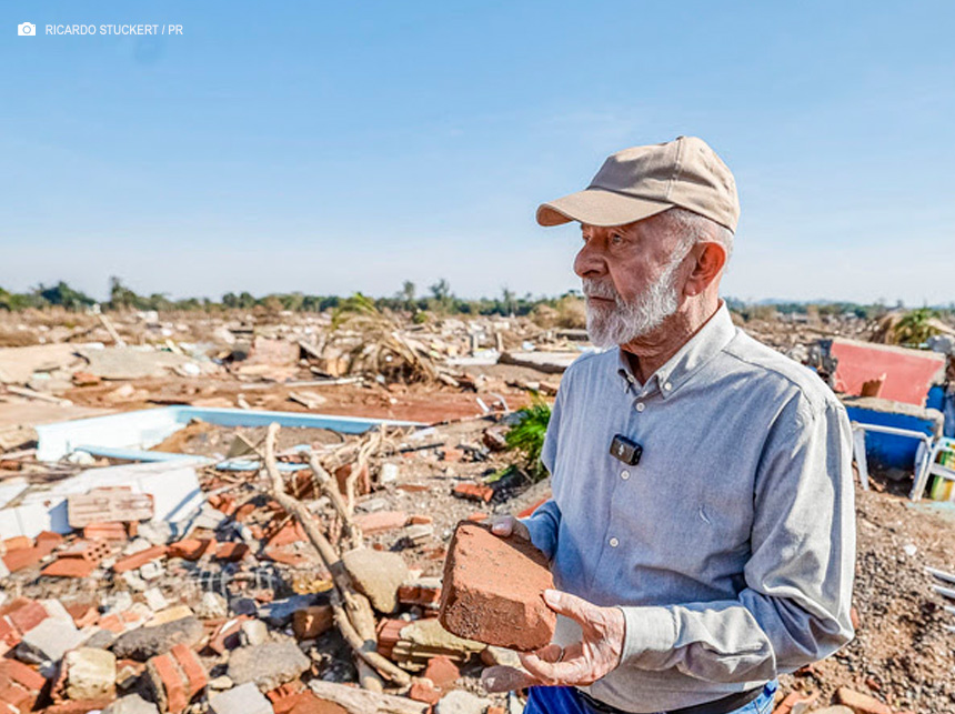“Nós vamos estar junto de vocês nessa luta”, diz Lula a moradores de cidades do Rio Grande do Sul