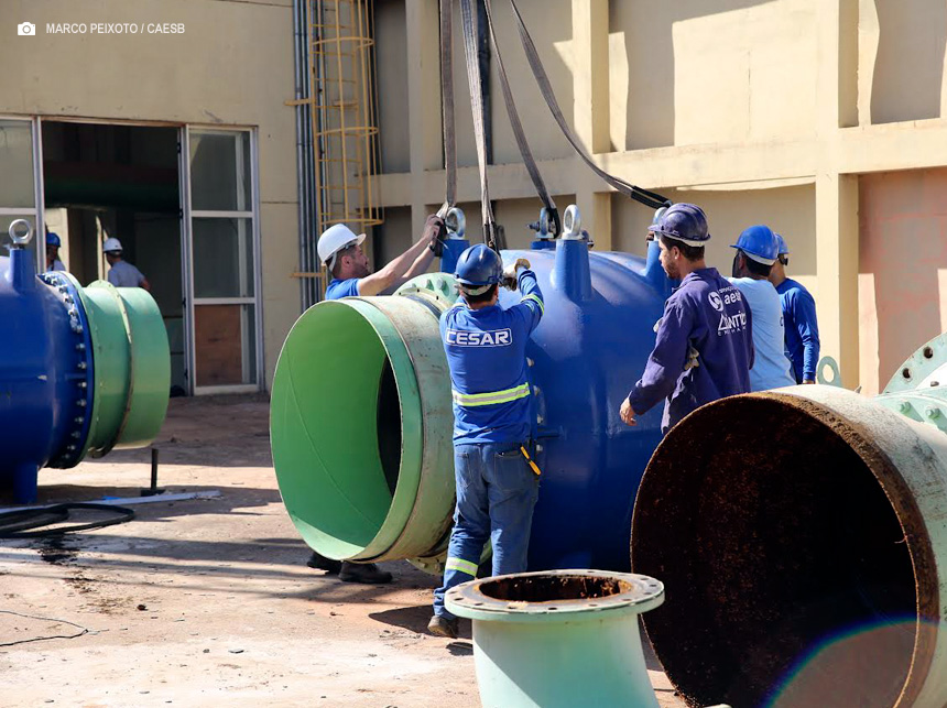 Caesb instala equipamentos para modernizar Reservatório de Taguatinga