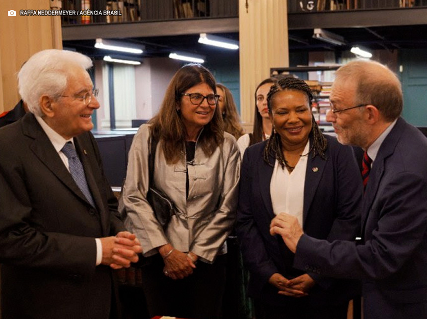 Presidente da Itália fortalece laços culturais com o Brasil em visita à Biblioteca Nacional