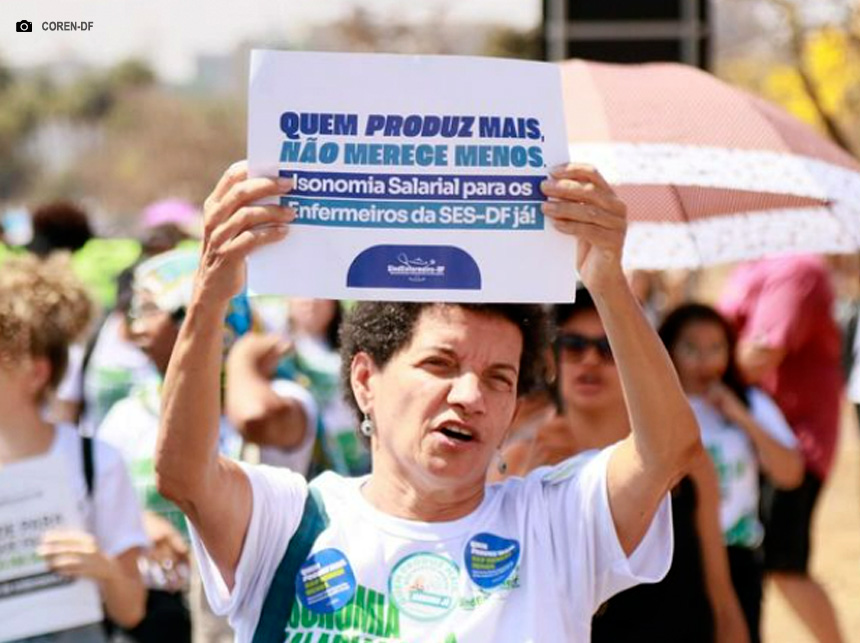 Enfermeiros do DF realizam paralisação para reivindicar isonomia salarial e melhores condições de trabalho